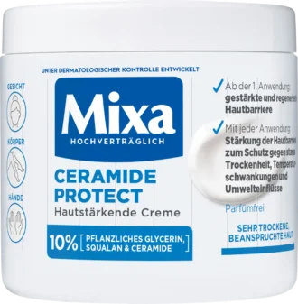 Mixa Ceramide Protect Cream, 400ml Mixa Ceramide Protect Multi Purpose Cream front packaging for dry sensitive skin