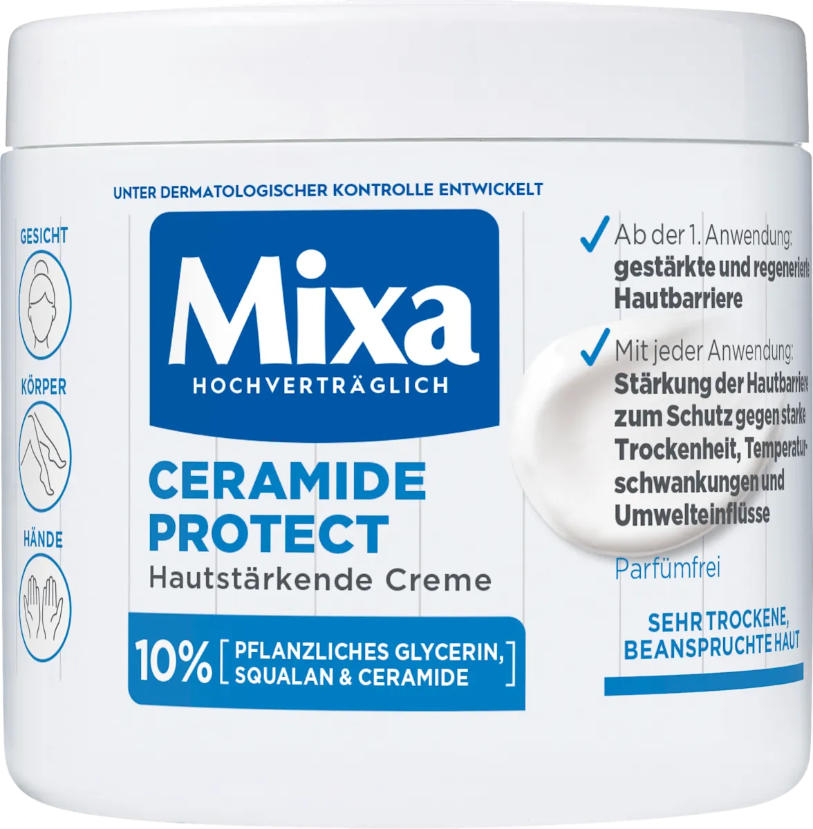 Mixa Ceramide Protect Cream, 400ml Mixa Ceramide Protect Multi Purpose Cream front packaging for dry sensitive skin