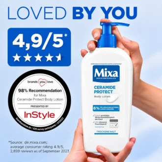 Mixa Ceramide Protect Body Lotion customer rating and recommendation award for dry sensitive skin care