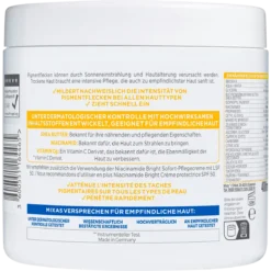 Mixa Niacinamide Bright Moisturizing Anti-Dark Spot Cream, 400ml Mixa Niacinamide Bright cream ingredients and packaging back view