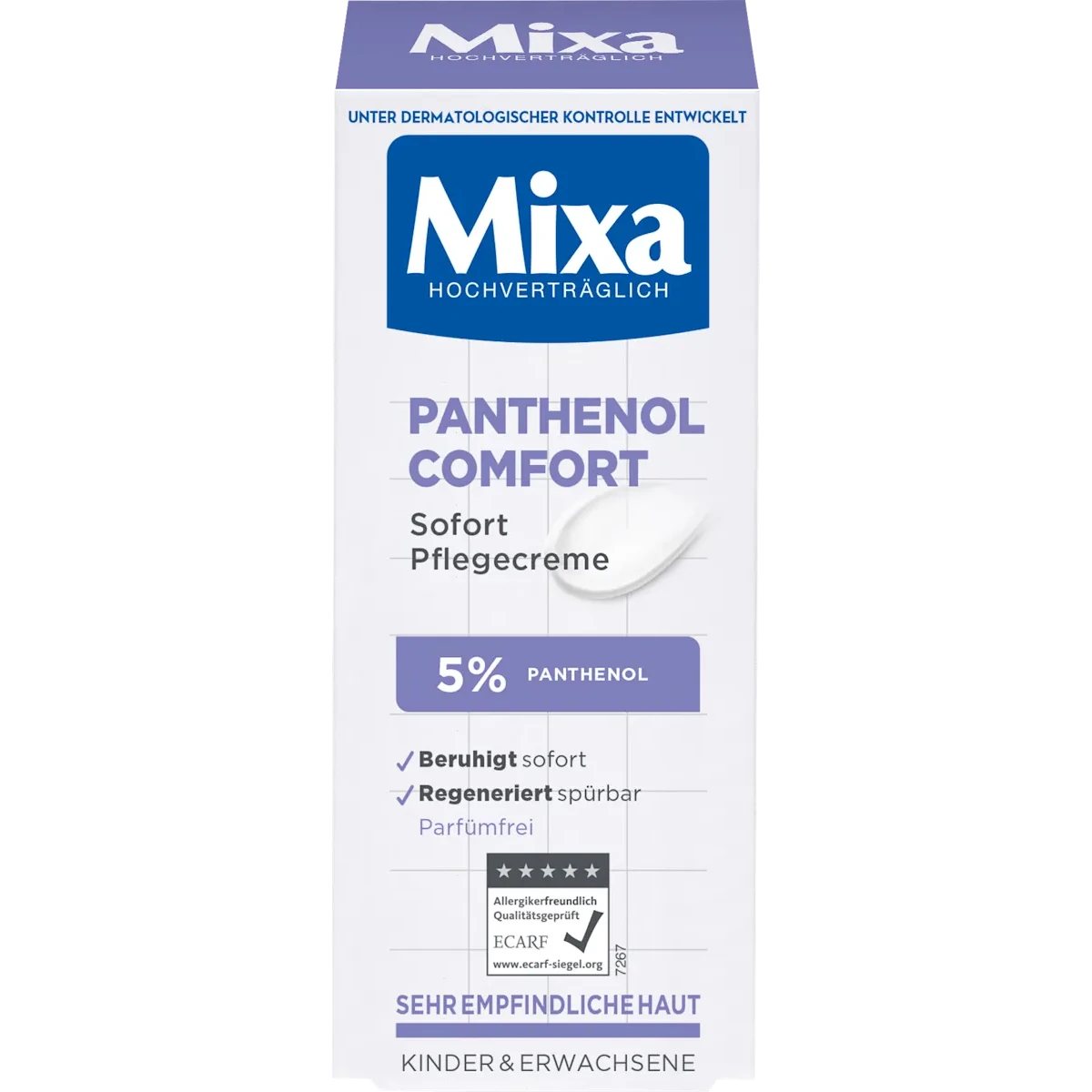 Mixa Panthenol Comfort Multi-Use Cream, 50ml Mixa Panthenol Comfort multi-use cream for dry and sensitive skin face and body packaging