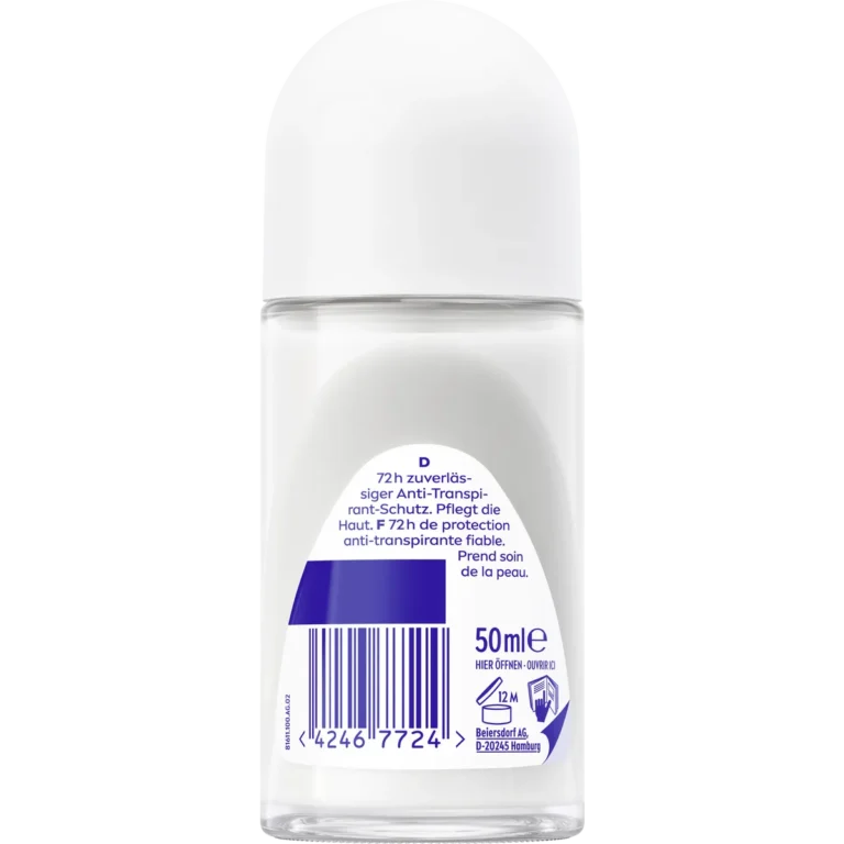 NIVEA Dry Comfort Roll-On 50ml back packaging and ingredients
