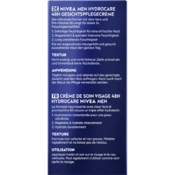 NIVEA MEN Hydro Care Face Cream back packaging