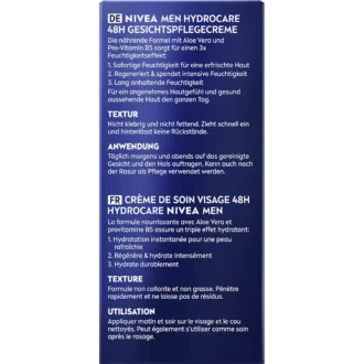 NIVEA MEN Hydro Care Face Cream back packaging