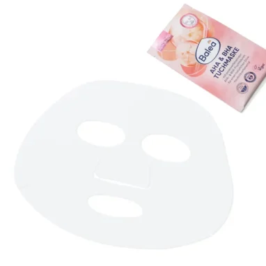 Close-up of the acid-infused sheet mask for clear skin