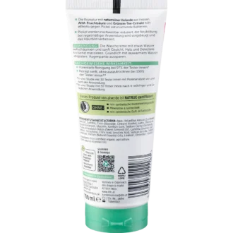 alverde Clear Cleansing Cream back packaging ingredients and details