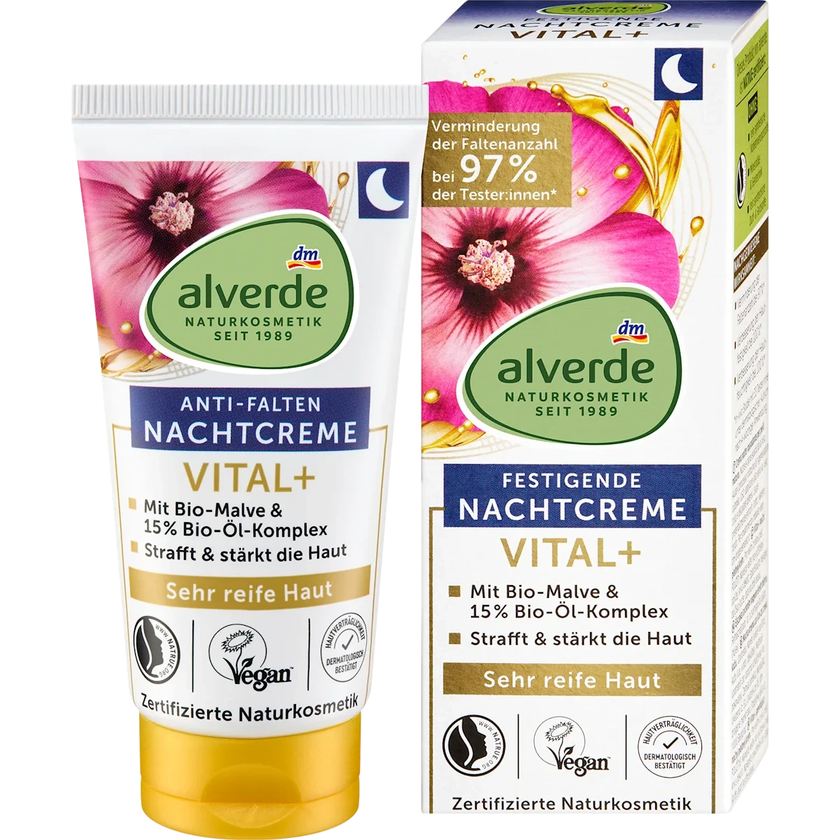 Alverde Vital Plus Anti-Wrinkle Night Cream Oil Complex, 50 ml Alverde Vital+ Anti-Wrinkle Night Cream Oil Complex 50 ml for mature skin