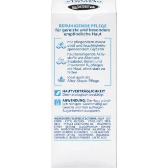 Balea MEN Ultra Sensitive Face Moisturizer, 50ml Rear view of Balea MEN Ultra Sensitive Face Moisturizer showing ingredient details