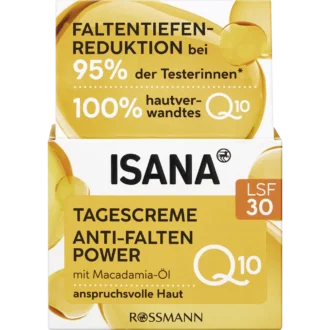 Isana Q10 Anti-Wrinkle Day Cream SPF30, 50ml Shielding Q10 Day Cream with SPF 30 for anti-wrinkle protection