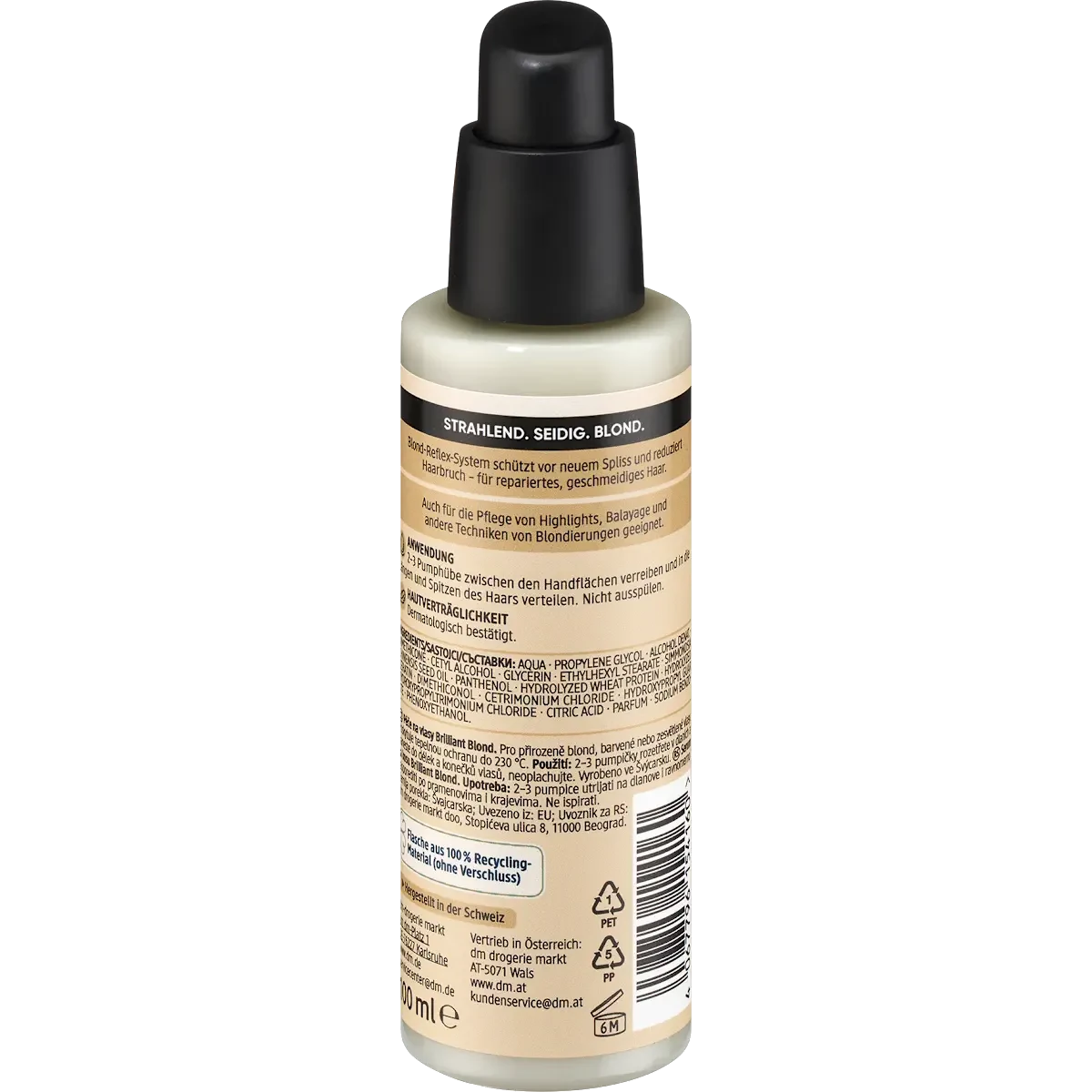 Balea Professional Brilliant Blond Leave-In Hair Sealer, 100 ml Balea Blond Hair Sealer ingredients and product details