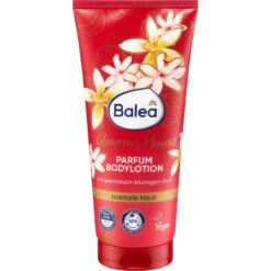 Balea Glamorous Moment body lotion packaging back with ingredients