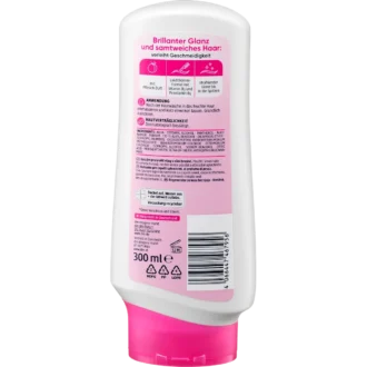 Balea Silky Gloss Conditioner, 300 ml Balea Silky Shine Conditioner back packaging with product details