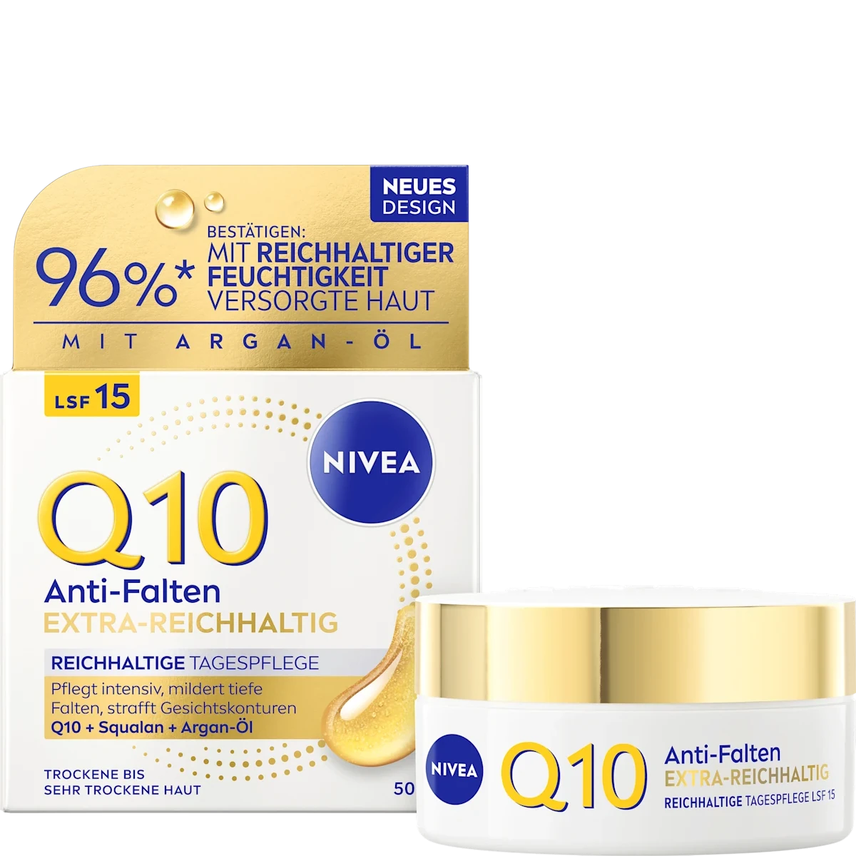 Nivea Q10 Anti-Wrinkle Extra Rich Day Cream SPF 15, 50ml NIVEA Q10 Anti-Wrinkle Extra Rich Day Cream SPF 15 50 ml for dry to very dry skin