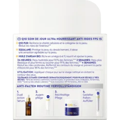 Nivea Q10 Anti-Wrinkle Extra Rich Day Cream SPF 15, 50ml NIVEA Q10 Anti-Wrinkle Extra Rich Day Cream SPF 15 packaging with Q10, squalane and argan oil
