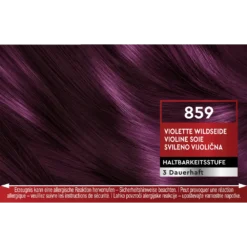Schwarzkopf Brillance 859 Violet Wild Silk hair color shade swatch