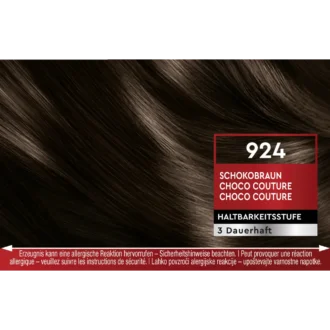 Schwarzkopf Brillance 924 Chocolate Brown hair color shade swatch