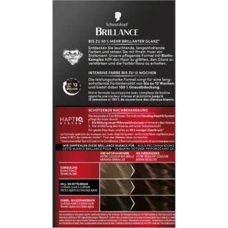 Schwarzkopf Brillance 924 Chocolate Brown hair dye packaging with instructions