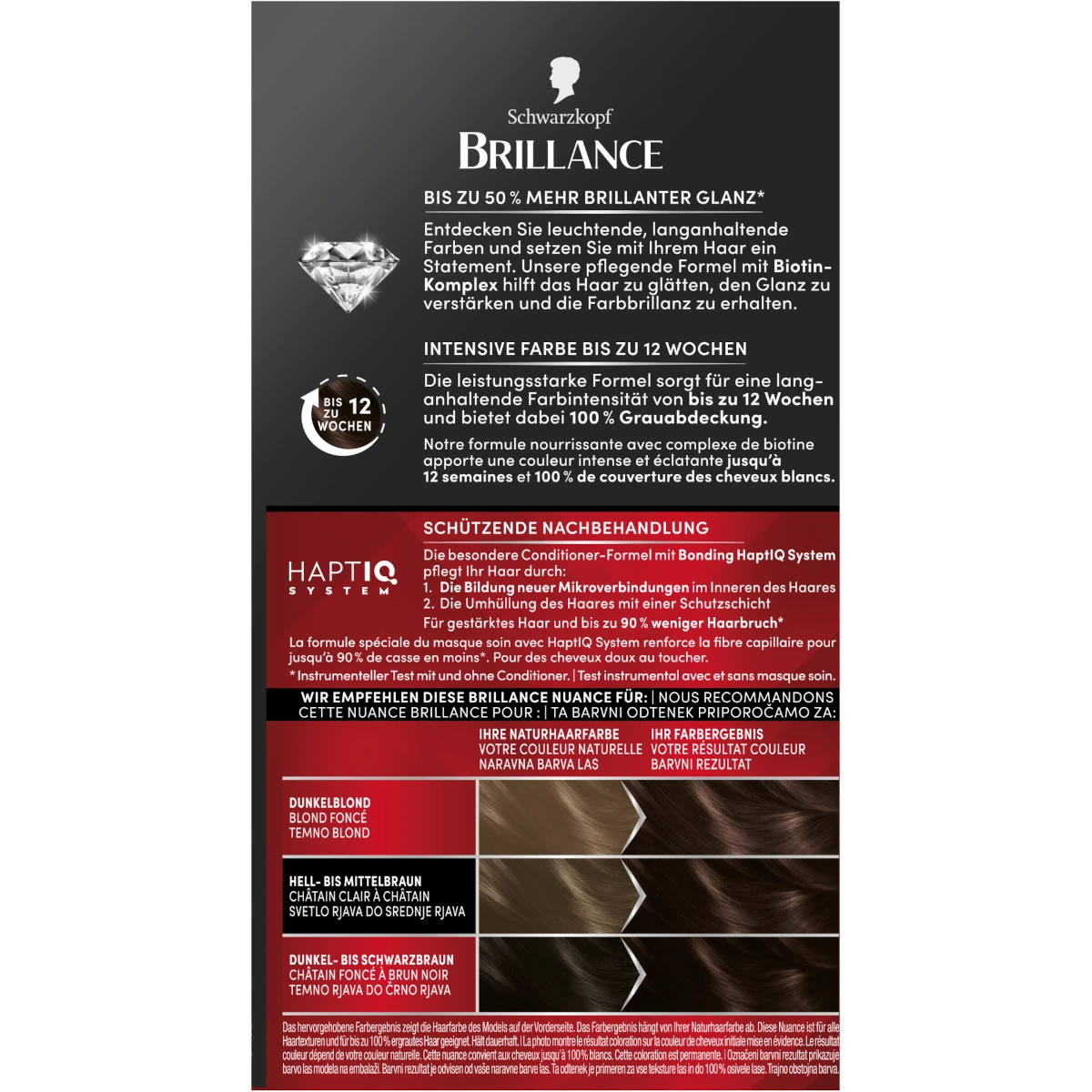 Schwarzkopf Brillance 924 Chocolate Brown Schwarzkopf Brillance 924 Chocolate Brown hair dye packaging with instructions