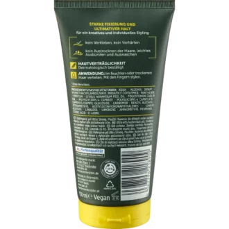 Balea Men ultra strong hair gel back packaging ingredients