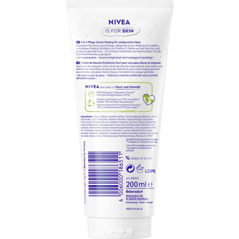 NIVEA Creme Peeling Shower Scrub | back