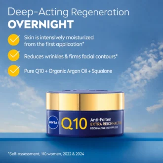 NIVEA Q10 Extra Rich Night Cream with Q10 and creatine for firmer smoother-looking skin