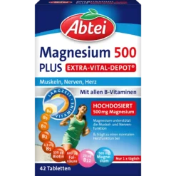 Abtei Magnesium 500 Plus Vital Depot 42 tablets with 500 mg magnesium and B vitamins