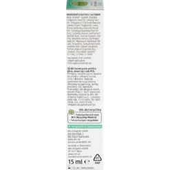 alverde Anti-Pimple SOS Serum Clear back packaging ingredients and details