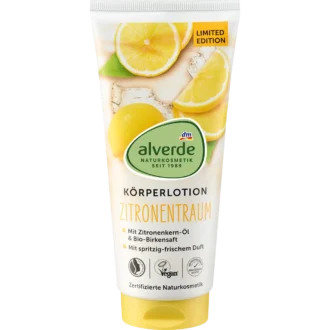 Alverde Lemon Dream Body Lotion, 200ml alverde NATURKOSMETIK Lemon Dream Body Lotion front packaging