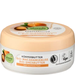 alverde NATURKOSMETIK Macadamia Nut Body Butter 200 ml for rich care of dry skin