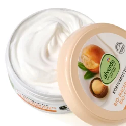 Alverde Body Butter Macadamia, 200ml Rich creamy texture of alverde Macadamia Nut Body Butter for dry skin
