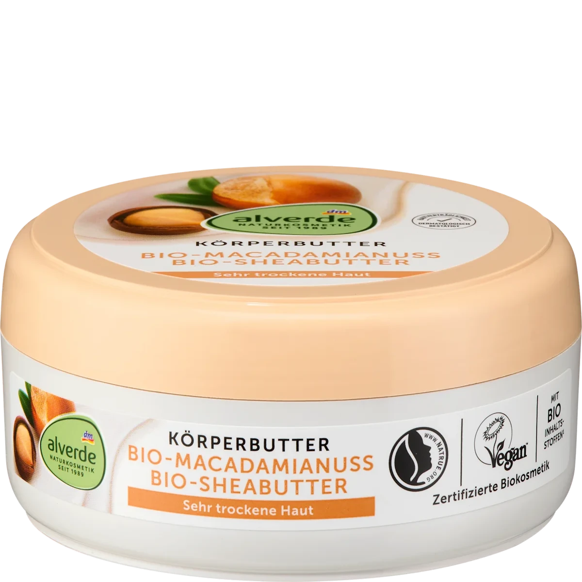 Alverde Body Butter Macadamia, 200ml alverde NATURKOSMETIK Macadamia Nut Body Butter 200 ml for rich care of dry skin