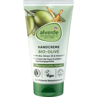 Alverde Olive Hand Cream, 75ml alverde NATURKOSMETIK Olive Hand Cream front packaging