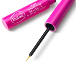 Close-up of the fine brush applicator on Balea Teint Perfektion Eyelash and Eyebrow Serum