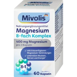 Mivolis Magnesium 8-Complex Capsules 60 pcs front packaging