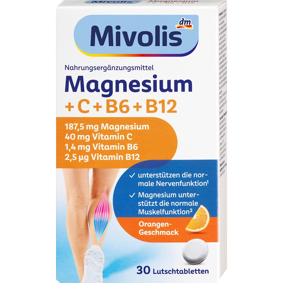 Mivolis Magnesium + Vitamin C + B6 + B12 Lozenges, 30 Tablets Mivolis Magnesium + Vitamin C, B6 & B12 Lozenges, 30 tablets
