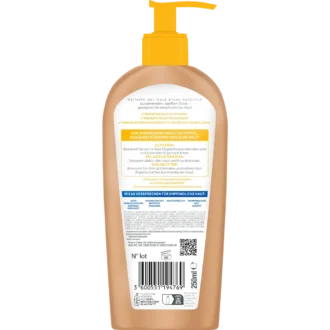 Mixa Bright Bronze body lotion ingredients and packaging back view