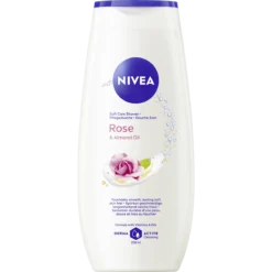 NIVEA Rose & Almond Oil Shower Gel 250 ml with almond oil and vitamins C and E