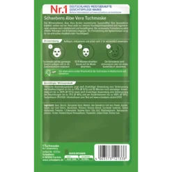 Schaebens Aloe Vera Sheet Mask, 1pc Schaebens Aloe Vera Sheet Mask packaging, back view
