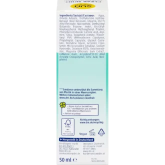 SUNDANCE Clear Skin Face Sun Serum SPF 50 back packaging ingredients and details