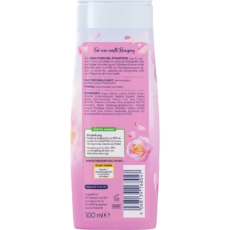 ISANA Peony shower gel packaging back view