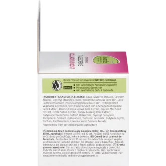 alverde Collagen Boost Face Cream back packaging and ingredients