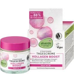 alverde NATURKOSMETIK Collagen Boost Face Cream front packaging