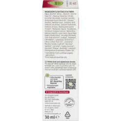 Alverde Vital Dark Spot Serum 30 ml back packaging with ingredients and directions