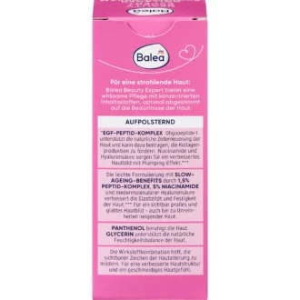 Balea Beauty Expert Collagen Boosting Cream 50 ml back packaging with ingredients and directions