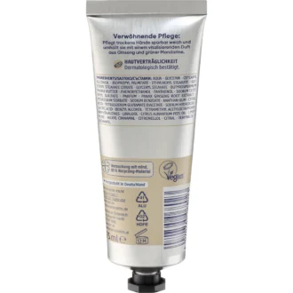 Balea Ginseng & Green Mandarin Hand Cream back view