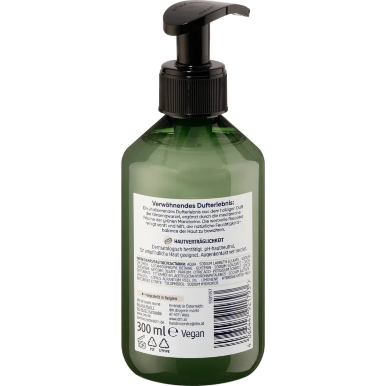 Balea Ginseng & Green Mandarin Liquid Hand Soap 300 ml Balea Ginseng & Green Mandarin Liquid Hand Soap back view