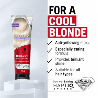 Schwarzkopf Brillance Cool Blonde Glossing with violet color pigments - Haptiq