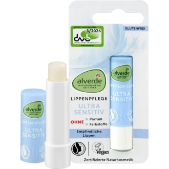 Alverde Natural Cosmetics Sensitive Lip Balm 4.8 g Alverde Sensitive Lip Balm 4.8 g fragrance-free natural lip care with organic jojoba and coconut oils