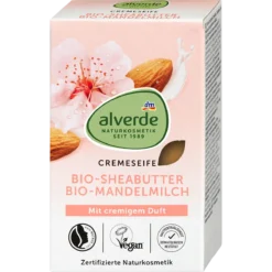 Alverde Shea Butter & Almond Milk Cream Soap 100 g for gentle cleansing of sensitive hands