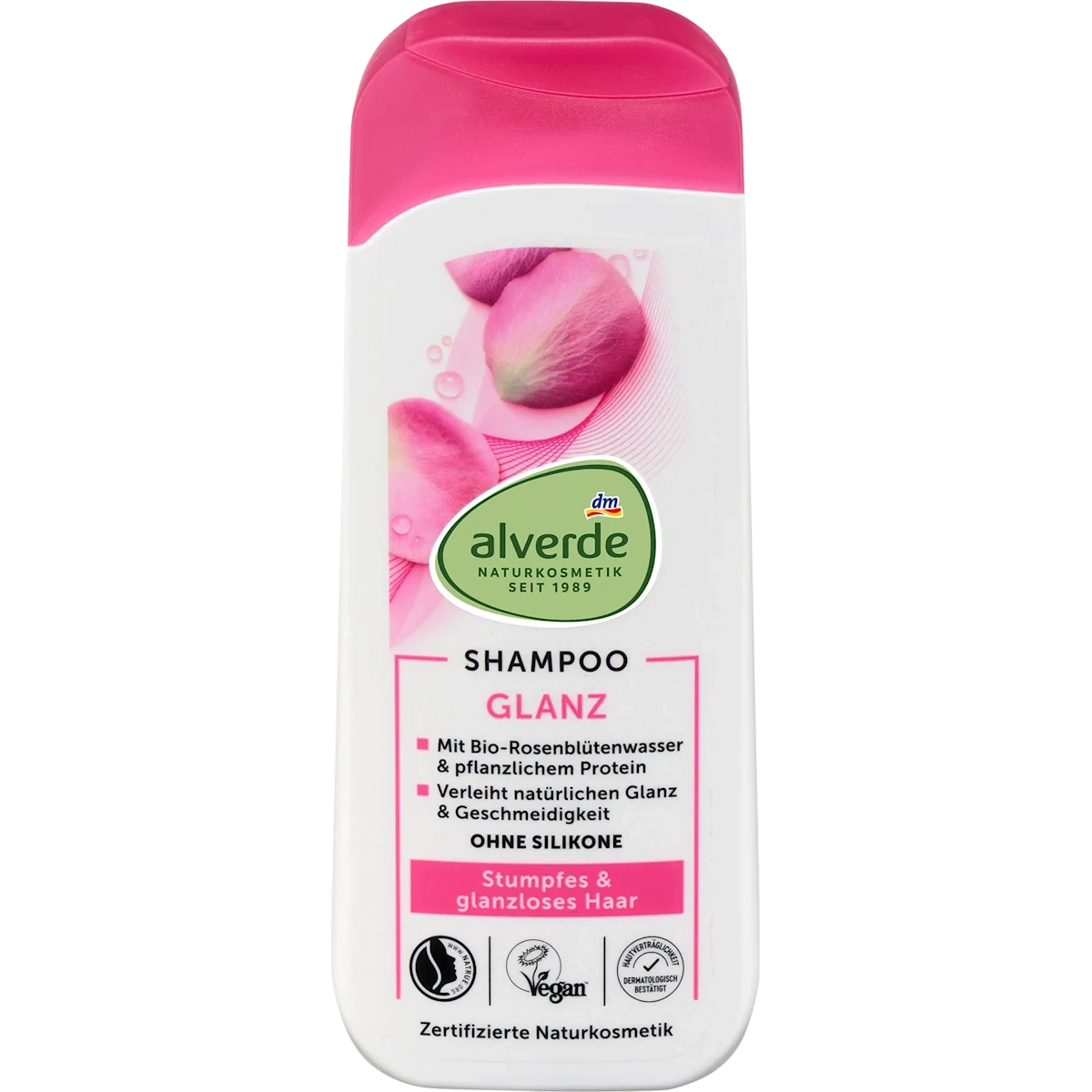 Alverde Shine Shampoo Organic Rose Blossom, 200 ml alverde Shine Shampoo with organic rose blossom water 200 ml